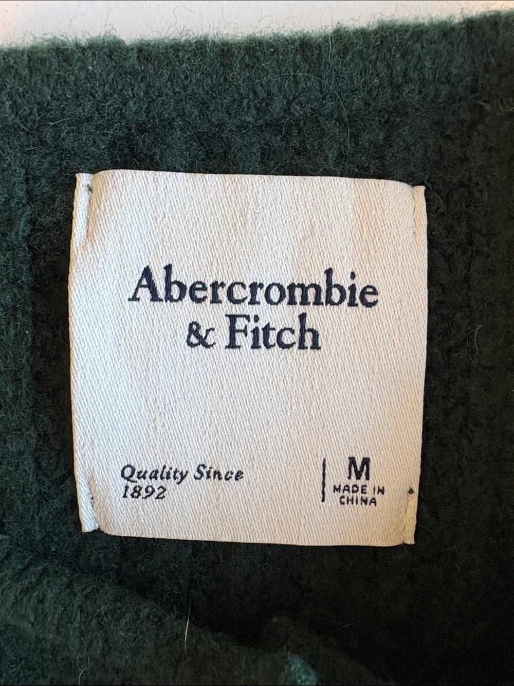 Abercrombie & Fitch Cable Knit Crewneck Button-Up Cardigan Sweater Green - Picture 7 of 8